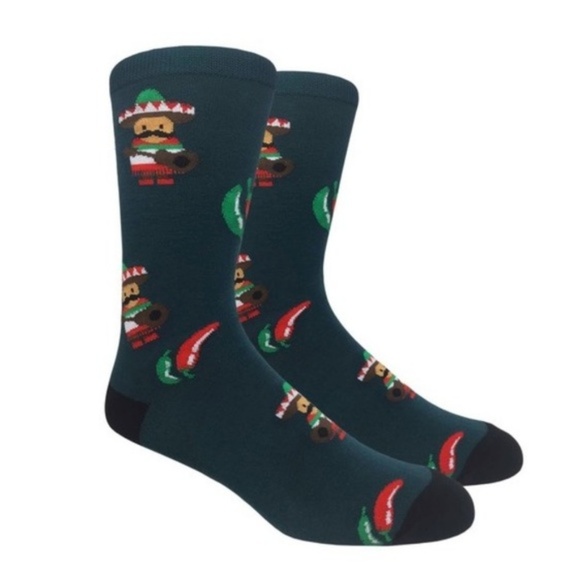 Other - Men's Mexican Pepper Print Novelty Dress Socks
